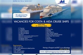 syarat mendaftar kapal pesiar Costa Cruise Line